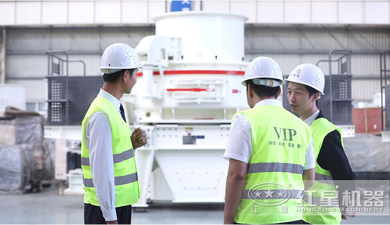 客戶來廠考察人工制砂機設備 客戶來廠考察人工制砂機設備