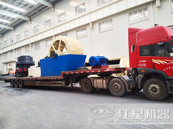 紅星發(fā)往湖南的洗砂機(jī)、破碎機(jī)等設(shè)備